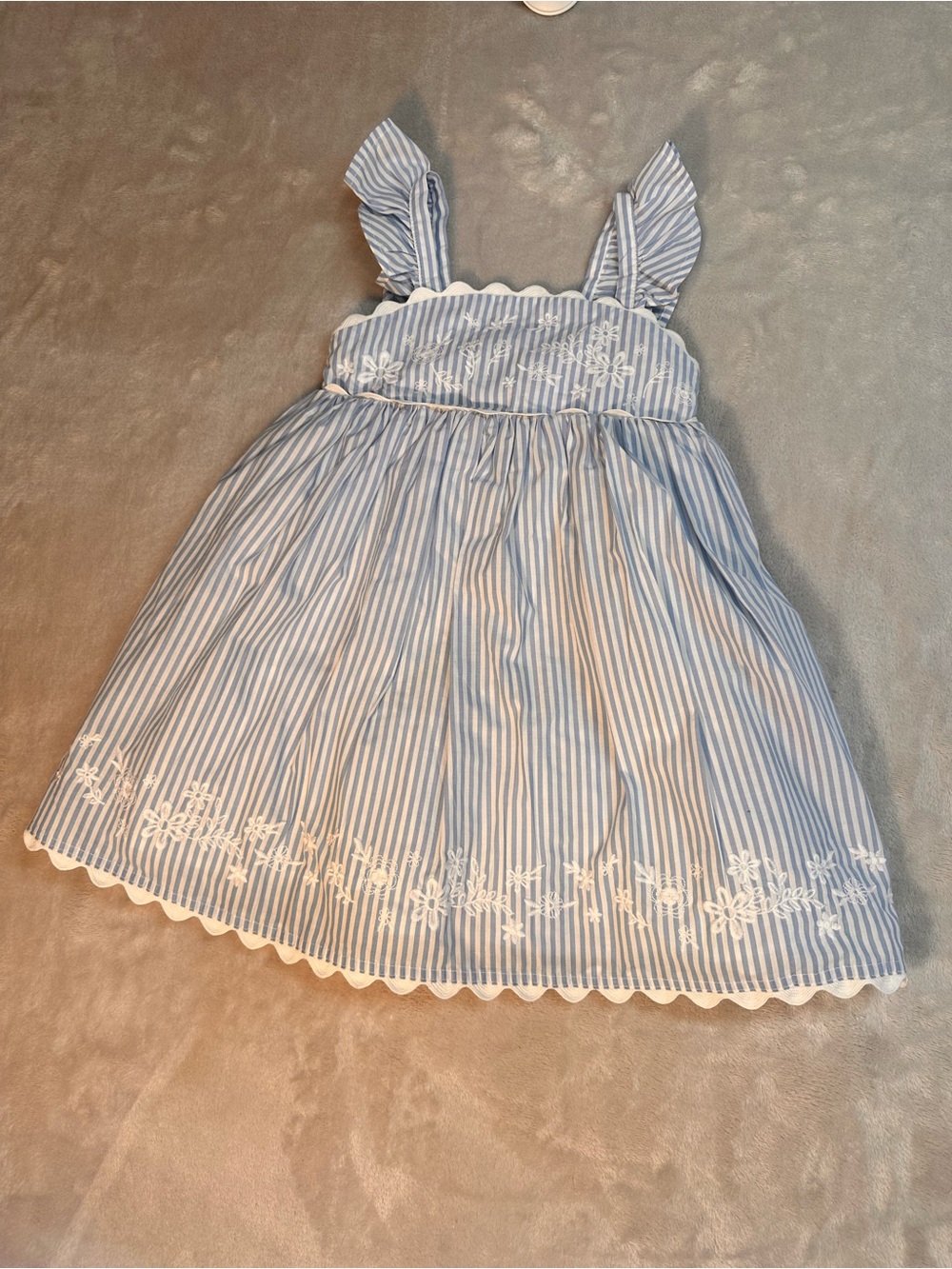 Tommy Bahama Toddler Girls Blue & White Striped Embroidered Sundress Size 3T
